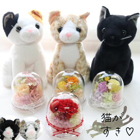 還暦祝い 猫好き 母の日 誕生日プレゼント 女性 プリザーブドフラワー 猫 母プレゼント 贈り物 グッズ 雑貨 花 お悔やみギフト お悔やみ ペット 誕生日 ギフト 黒猫 ぬいぐるみ 三毛猫 茶トラ サバトラ ハチワレ お見舞い 退職祝い お祝い 入学 入園 「はにゃにゃんこ」