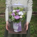 プリザーブドフラワー 仏花 大きい お供え 花 プリザーブドフラワー 初盆 お供え 大きめ 大型 花 胡蝶蘭 喪中見舞い 命日 お悔やみ ブリザーブドフラワー 仏事 贈り物 ギフト クリアケース入り 母 父 母の日参り 父の日参り お悔み お悔やみ 仏壇 「お供え花 紫雲」