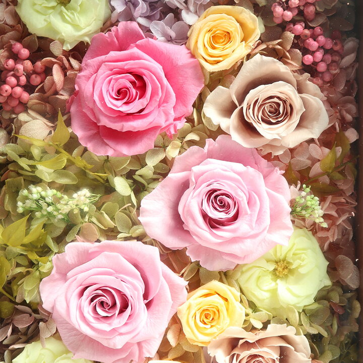 楽天市場 開店祝い 開業祝い 開院祝い 誕生日 プレゼント 結婚記念日 新築祝い 退職祝い カラーが選べます プリザーブドフラワー 額 銀婚式 両親 花 フラワーフレーム 壁掛け 女性 花 開業祝い おしゃれ 開院祝い 就任祝い 昇格祝い 昇進祝い 額縁アレンジ メヌエット