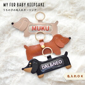 名入れプリント 犬 毛入れ キーホルダー 名入れ メモリアルグッズ 毛 ケース ダックス ダックスフンド レザー調 ペット 遺毛ケース 毛保存 記念品 うちの子 オーダーメイド ギフト プレゼント