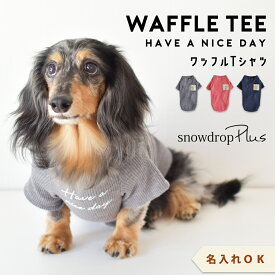 Tシャツ ダックスサイズ ワッフル 名入れ 刺繍 カノコフレンチ袖 snowdropドッグ ストレッチ 犬 服 ロゴ 服 ゆうパケット対応