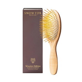 【楽天1位】アウトレット SNOW FOX SKINCARE プレミアム FOX カッサ ウッド ヘアブラシ 木製 頭皮ケア ヘッドスパ スカルプケア マッサージ エイジングケア 髪質改善 抜け毛 ギフト プレゼント 誕生日 母の日