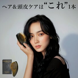 【予約特典付き】美顔器買うよりこれだった SNOW FOX SKINCARE プレミアム FOX カッサ ゴースト ヘアブラシ 木製 ブラック ヘアケア スノーフォックス ヘッドスパ プレゼント ギフト スカルプ ヘッドブラシ プレゼント 頭皮 ケア ブラシ クレンジング