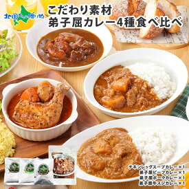 弟子屈カレーセット 4食/10食/20食（北国チキンレッグスープカレー/ビーフ/ポーク/牛スジ）業務用 ご当地カレー レトルトカレー 北海道 食べ比べ 詰め合わせ スープカレー チキンカレー 牛すじカレー 北海道 お土産 ギフト バレンタイン 甘くない 常温保存