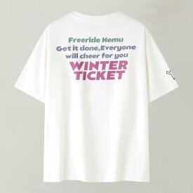 Winter Ticket Hemu Tシャツ アーティスト コブランディング 24/25モデル freestyle ski フリースタイルスキーウェアメンズ トップス カットソー Tシャツ 半袖 Oversize Tシャツ