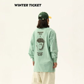 Winter Ticket ロング Tシャツ アーティスト コブランディング 24/25モデル freestyle ski フリースタイルスキーウェアメンズ トップス カットソー Tシャツ Oversize Tシャツ