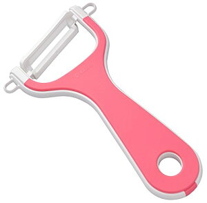 京セラ セラミック ピーラー サビない お手入れ簡単 皮むき器 ピンク 斜め刃タイプ 軽く鋭い使い心地 切れ味が続く 金気をうつさない 除菌漂白 OK ラバー ハンドル 日本製 CP-NA10X-PK
