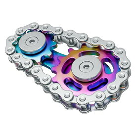 VOFOLEN フィジェットトイ ストレス解消 グッズ ハンドスピナー 自転車用チェーン メッキ カラフルな色 かっこいい メタルフィジェット 高級 滑らかなベアリング 取り外し可能 ステンレス感