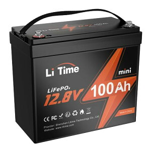LiTime 12V100Ah mini_S`ECIobe[ AbvO[h100ABMS 35^ ő15000TCN10NԂ̑ϋv 1280Wh̃GlM[ ^LiFePO4obe[ RVA\[[Ag[