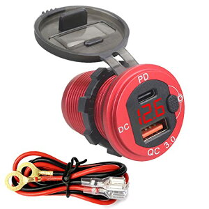 MAXWIN(}bNXEB) ߍݎ ԍڏ[d J[`[W[ PD+typeC USB3.0 }[d dv 12V 24V iPhone iPad Android dیVXe LED ^ ėp  KP-USB01-R