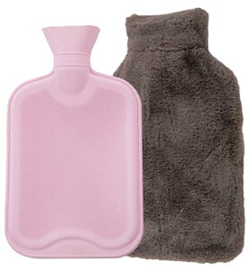 グローバルジャパン(Global Japan) 湯たんぽ 柔らか ゴム ソフト ゆたんぽ お湯入れ 電気不要 注水式 容量2L エコ湯タンポ かわいい モコモコ シャギー カバー付き ブラウン