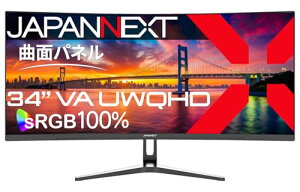 JAPANNEXT 34C` j^[ UWQHD 3440x1440𑜓x VA fBXvC (HDMI/DisplayPort/Xs[J[/VESAΉ/u[CgJbg) JN-V34UQ