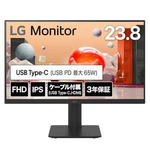 LG j^[ fBXvC 24MS570B-B 23.8C`/tHD(1920×1080)/100Hz/IPS/A`OA/HDMI×2/USB Type-C(USB PD65W)/USBnu(Down×2)//2W+2W Xs[J[/3NSEP_ۏ