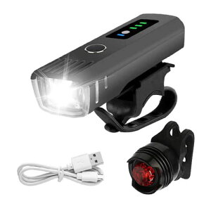 自転車 ライト LED 自動点灯 充電式 明るい USB 防水 自転車ライト テールライト テールランプ 付き 工具不要 簡単着脱