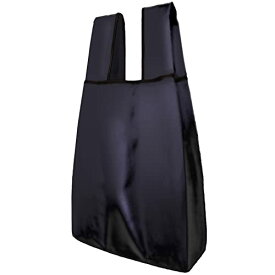 reiri エコバッグ 折りたたみ コンパクト 収納 コンビニバッグ レジ袋タイプ まち付き 洗濯可能 小さめ (単色 ブラック)