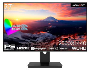 JAPANNEXT 27C` j^[ WQHD 2560x1440𑜓x IPS fBXvC (HDMI/DisplayPort/Xs[J[/VESAΉ/u[CgJbg) JN-27i4FLQR