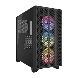 CORSAIR 3000D RGB TG AIRFLOW Black 120mm ARGBt@ 3 ~h^[ ATX PCP[X ubN CC-9011255-WW
