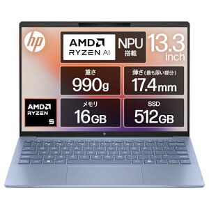 HP m[gp\R Pavilion Aero 13-bg 13.3C` y990g Ryzen5 8640U 16GB 512GB SSD Windows 11 Home XJCu[ CopilotL[ AIPC (^ԁFA17X8PA-AAAA)