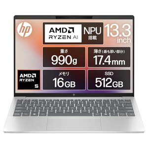HP m[gp\R Pavilion Aero 13-bg 13.3C` y990g Ryzen5 8640U 16GB 512GB SSD Windows 11 Home i`Vo[ CopilotL[ AIPC (^ԁFA17X7PA-AAAA)