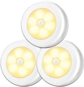 人感センサーライト 電池式 停電と防災など対策LED足元ライト電球色 3個セット