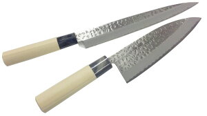 ヤクセル 関藤平作 包丁 2本セット 刺身包丁・出刃包丁 日本製 初心者向け 片刃 和包丁 魚 捌き 鎚起 ステンレス製 32056