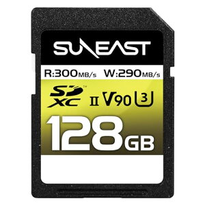 SUNEAST SDXCJ[h 128GB ő300MB/s UHS-II V90 U3 pSLC 4K 8K ULTIMATE PRO vtFbVi [J[h SE-SDU2128GA300