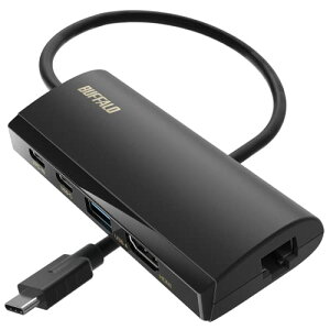 obt@[ hbLOXe[V 5-in-1 USB Type-C PD HDMI LAN|[g USB 3.2 (Gen 1) 85W Power delivery iPhone 16 Ή ubN LUD-U3-CGHDBK/N
