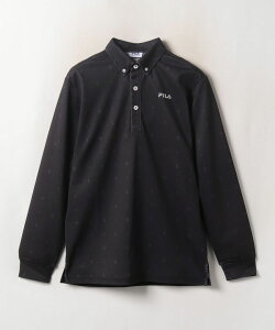 FILA(フィラ) 783504 メンズ ECO カノコ ダイヤ飛び柄プリント ロングポロシャツ ゴルフウェア