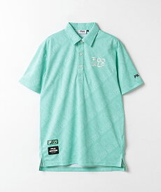 【メール便OK】FILA(フィラ) 744640 メンズ 半袖シャツ ゴルフウェア タイポグラフィ柄 接触冷感