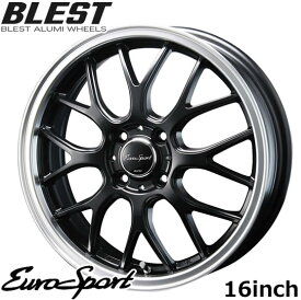 ホイール4本セット アルミホイール ブレスト BLEST　ユーロスポーツ Type-805 16インチ 6.0 4穴 PCD 100 インセット40-48 セミグロスブラック 深リム 【代引き不可】