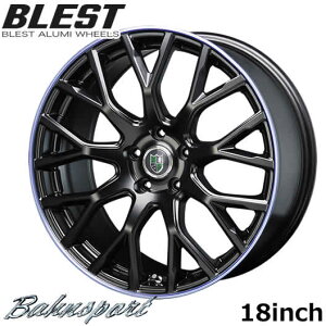 【在庫処分特価】ホイール4本セット アルミホイール ブレスト BLEST バーンシュポルト Type902 18インチ 7.0 PCD100/114.3 5穴 インセット48 セミグロスブラックブルーリボン 【代引き不可】