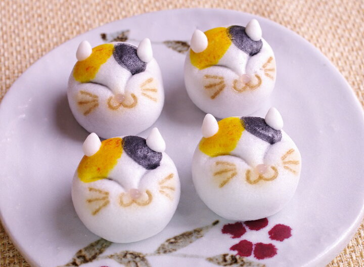 楽天市場 和菓子 三毛ネコまんじゅう4個入 プチギフト どうぶつ饅頭 薯蕷饅頭 ブライダル 結婚式 パーティー お祝い 出産 ギフト 贈り物 動物 寿 ウエディング 披露宴 二次会 可愛い ミケねこ 猫の日 誕生日 お返し 内祝い 手土産 引菓子 プレゼント 贈答品 あわ