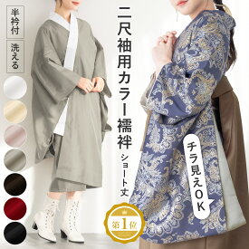 長襦袢 洗える 袴セット用 女性用 二尺袖 白 ホワイト 半着 和装小物 身丈短め 卒業式 メール便 送料無料