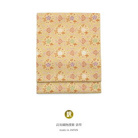 【40％OFF】訳あり 袋帯 未仕立て 茶系 ライトブラウン 七宝宝雲花華文 経錦 金箔 高島織物 京都西陣織 353 全通柄 フォーマルカジュアル 日本製 送料無料 スーパーSALE限定クーポン