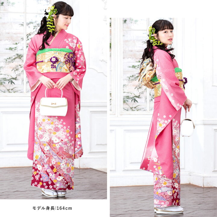 楽天市場】振袖セット 販売 ピンク 金色 ゴールド ラメ 桜 菊 熨斗 金 