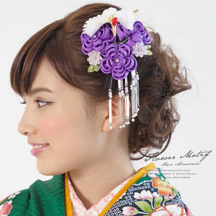 髪飾りつけました！成人式正絹振袖希少薄紫146