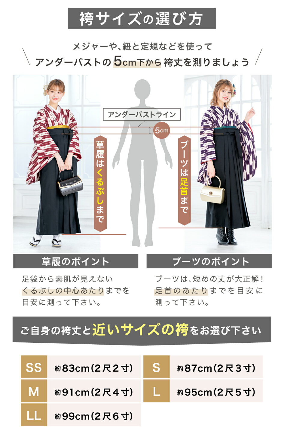 楽天市場 | きもの館 創美苑 - 初めてでも安心! 卒業袴サイズの測り方