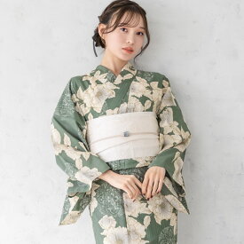 新柄入荷! 浴衣 レディース セット 2点セット 2026 女性浴衣 帯 浴衣セット 女性 白 紫 青 緑 ブルー 花柄 着付け 簡単 S フリー floro 140 150 160 女の子 創美苑 送料無料【予約】