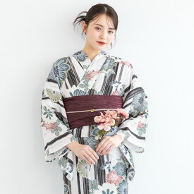 【この夏だけのご優待】人気の夏アイテム20％OFF 新柄入荷!! 浴衣 レディース セット 2点セット 2026 女性浴衣 帯 浴衣セット 女性 白 黒 紺 赤 ブラック 麻の葉 花柄 着付け 簡単 S フリー floro 140 150 160 女の子 創美苑 送料無料【期間限定クーポン】