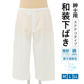 【まとめ買い祭り開催☆最大15％OFFクーポン☆12/13~15】ステテコ メンズ 男性用 男性 綿 夏用 通年 下着 インナー 浴衣 着物 作務衣 肌着 本格 定番 ホワイト 白 さらさら 涼しい べた付かない M L LL メール便対応 送料無料