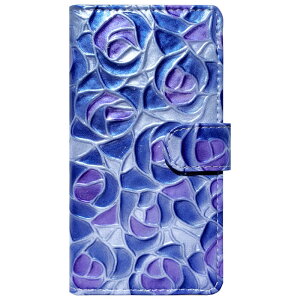 らくらくスマートフォン a A401FC ケース Lite MR01 カバー 手帳型 手帳型ケース 本革 ハンドあり ステンドグラス ローズ スマホケース らくらくフォン ライト 携帯ケース MR01ケース MR01カバー A401