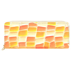 ペンケース レディース 本革 ラウンド型ペンケース ステンドグラス ラウンドファスナー シンプル スリム コンパクト 筆箱 牛革 レザー 型押し エナメル