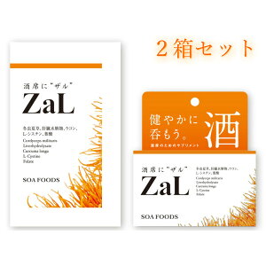【2箱セット】 飲み過ぎ お酒 漢方 サプリ ZaL 2箱セット/1箱4包/1包5粒 冬虫夏草 ウコン サプリメント ザル ソウアフーズ