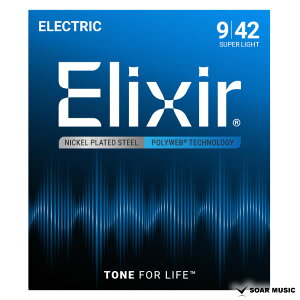 Elixir �G���N�T�[ �G���L�M�^�[�� 12002 Super Light �G���N�g���b�N NANOWEB�R�[�e�B���O .009 - .042