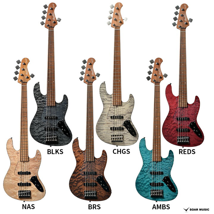 楽天市場】Bacchus バッカス WL5-QM-AC RSM/M JTシリーズ エレキベース 