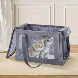 ペットバッグ かわいい 透明 通気 メッシュ ネット ショルダー ハンド クロスボディ ストラップ 小型犬 猫 幼犬 小猫 散歩 お出かけ 無地 ソフト やわらか グレー ブラック