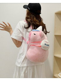 ショルダーバッグ キッズ 女の子 カピバラ ぬいぐるみ リュック サコッシュ かわいい 桜ピンク 動物 通学