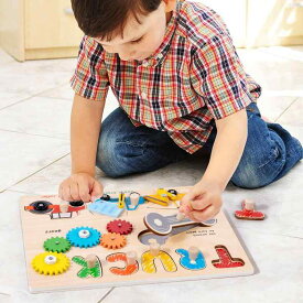 知育玩具 キッズ 木製 パズル 手指の運動 型はめ アルファベット 乗り物 早期教育 モンテッソーリ 忙しい板 おもちゃ