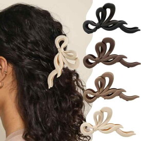 バンスクリップ レディース 大容量 大きめ リボン マット くすみカラー 髪留め 髪飾り ヘアアクセサリー ヘアクリップ おしゃれ 痛くない しっかり留まる スムーズ スタイリッシュ オフィス 通勤 旅行 普段使い プレゼント