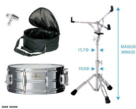 スネアドラムセット Pearl パール SS1455N 14" x 5.5" スタンド ケース チューニングキー 付属 小太鼓 セット